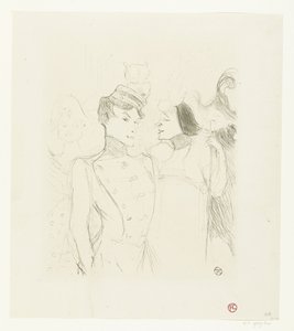 Portrait des actrices Marcelle Lender et Eve Lavallière dans une revue au Théâtre des Variétés - Henri de Toulouse Lautrec