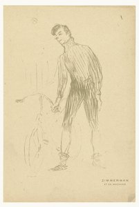 Portrait du cycliste Albert Zimmerman et son vélo - Henri de Toulouse Lautrec