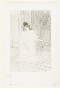 Portrait de la chanteuse Cecy Loftus sur scène au théâtre - Henri de Toulouse Lautrec