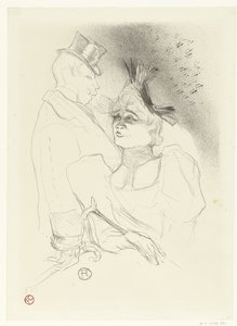 Portrait de la chanteuse Marcelle Lender et du comique Louis Bouchenez ou le Baron en représentation (Mademoiselle Lender et Baron) - Henri de Toulouse Lautrec