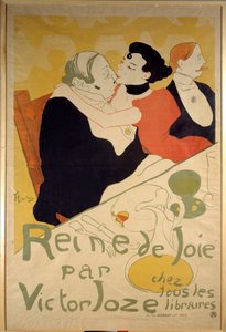 Affiche pour Reine de Joie de Victor Joze représentant une jeune prostituée sur les genoux d