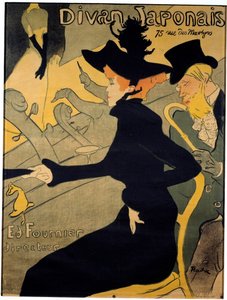 Affiche pour le cabaret parisien "Le Divan japonais" représentant la danseuse Jane Avril (1868-1943) et l