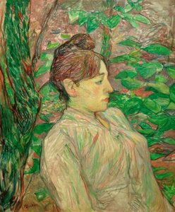 Sous la verdure (Femme assise dans un jardin) - Henri de Toulouse Lautrec