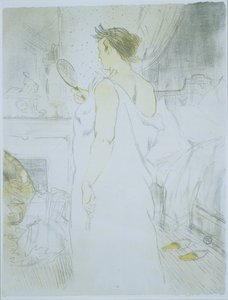 Femme regardant dans un miroir à main - Henri de Toulouse Lautrec