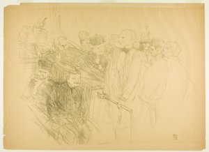 Le procès Arton, Ribot témoignant (deuxième planche) - Henri de Toulouse Lautrec