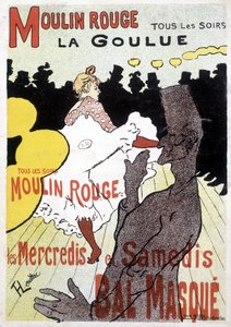 Affiche de Toulouse Lautrec pour le Moulin Rouge et La Goulue