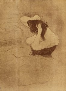 Femme qui se peigne - La Coiffure, Planche VII de Elles, 1896 - Henri de Toulouse Lautrec