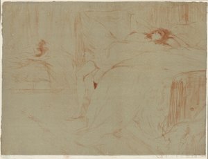 Femme allongée sur le dos, Lassitude, planche dix de Elles - Henri de Toulouse Lautrec