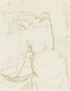 Femme se lavant—La Toilette, planche cinq de Elles - Henri de Toulouse Lautrec