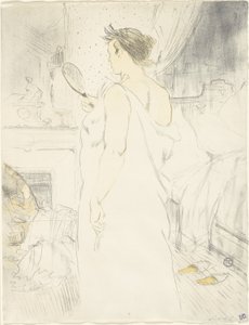 Femme au miroir—Miroir en main, planche six de Elles - Henri de Toulouse Lautrec