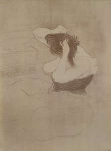 Femme se peignant les cheveux, de 