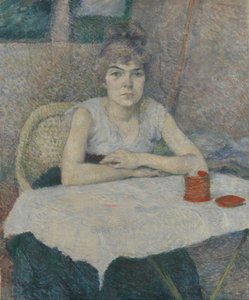 Jeune femme à une table, 