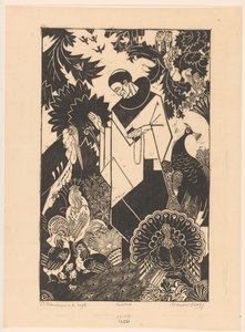 Saint François et les oiseaux - Henri van der Stok (signed by artist)