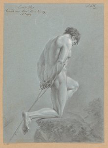 Nu masculin agenouillé, vu de côté (1er prix 1809) - Henricus Franciscus Wiertz