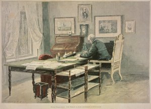 Prince Bismarck dans son étude à Friedrichsruh
