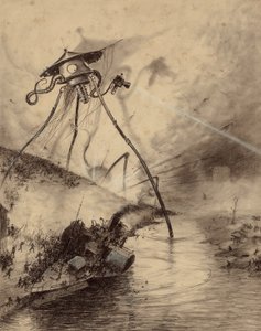 Machine de combat martienne dans la vallée de la Tamise