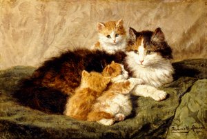 Contentement, 1900 - Henriëtte Ronner Knip