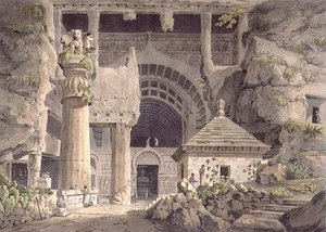 Anciennes excavations à Carli, planche XIV, gravée par Daniel Havell - Henry (after) Salt