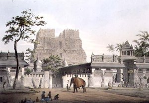 Pagode à Ramisseram, planche IX, gravé par J. Bluck 1809 - Henry (after) Salt