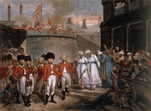 La reddition des deux fils de Tippoo Sahib (1749-99) comme otages en réparation de la guerre contre la Grande-Bretagne - Henry (after) Singleton