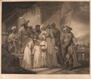 Tippoo Sultaun remettant à Gullumalli le Vakeel ses deux fils - Henry (after) Singleton