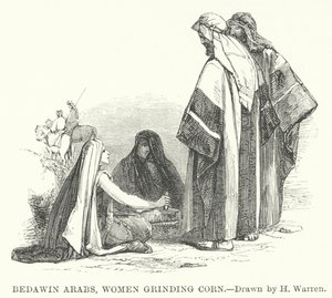 Bédouins arabes, femmes moulant du maïs - Henry (after) Warren