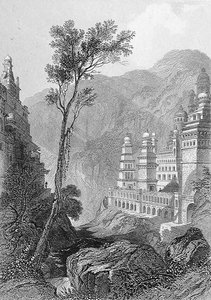 Temples Jaïns, Muktagerri, gravé par Finden, de 