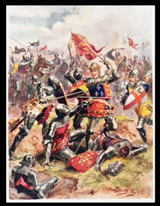 Le roi Henri V (1387-1422) combat avec une vaillance héroïque, illustration de 
