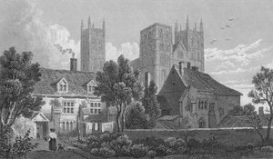 Cathédrale de Canterbury. Kent, vers 1831 - Henry Adlard
