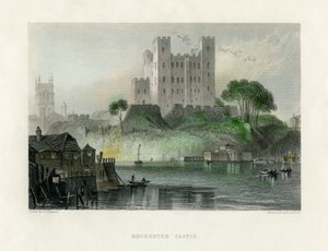 Château de Rochester, Kent, milieu du 19e siècle - Henry Adlard
