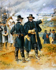 Général Burnside (1824-81) à la bataille de Fredericksburg - Henry Alexander (after) Ogden
