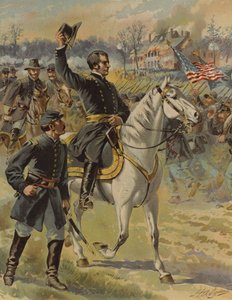 Le général Hooker à la bataille de Chancellorsville, Virginie, guerre civile américaine, 3 mai 1863 - Henry Alexander (after) Ogden