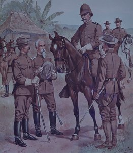 Guerre hispano-américaine de 1898, troupes américaines, montées par le général Lawton, commandant de la deuxième division, 5e corps d