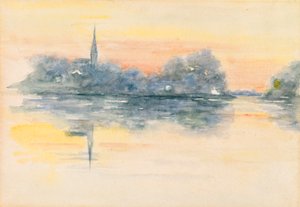 Église et lac - Henry Bacon