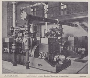 Intérieur de la salle des machines et des dynamos, Usine d