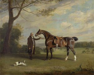 Le palefrenier du comte de Shrewsbury tenant un chasseur