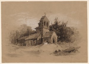 Église dans un paysage, 1800s