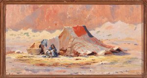 Tente arabe dans le désert à Blidah - Henry Brokman Knudsen