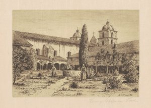 Jardin, Mission Santa Barbara, 1888 - Henry Chapman Ford