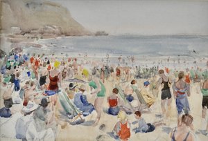Sur la plage, vers 1920-30 - Henry Charles Brewer