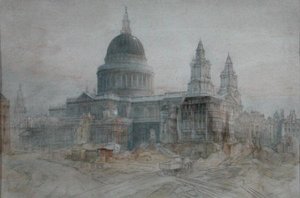 Cathédrale Saint-Paul après la Guerre, vers 1947 - Henry Charles Brewer