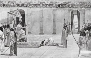 Nabonide envoyant des instructions à Belshazzar - Henry Charles Seppings Wright