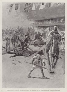 Tournoi militaire royal au Agricultural Hall, les Carabiniers et les Lancers de la Nouvelle-Galles du Sud dispersant les Derviches