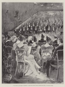 La marche des hommes de Harlech, le chœur gallois chantant devant la reine au château de Windsor - Henry Charles Seppings Wright