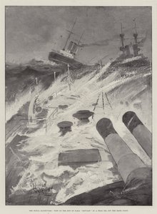 Les manœuvres navales, vue de la proue du HMS Repulse dans une mer de tête au large de la côte irlandaise - Henry Charles Seppings Wright