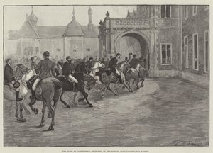 La Reine à Sandringham, les Gentilshommes de la Chasse de Norfolk saluant Sa Majesté - Henry Charles Seppings Wright