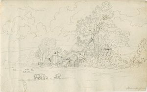 Église de Stonnall : dessin à la plume, 20 juin 1813