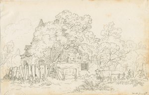 Yoxall - Vieille ferme : dessin au crayon, nd [vers 1815]