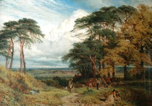 Le Campement des Gitans et Nottingham depuis Wilford Hill, 1853 - Henry Dawson