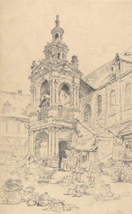 Le porche de la Halle de la Haute Vieille Tour, Rouen - Henry Edridge